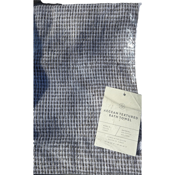 The Citizenry Aegean Textured Bath Towel Black – New - Picture 2 of 2